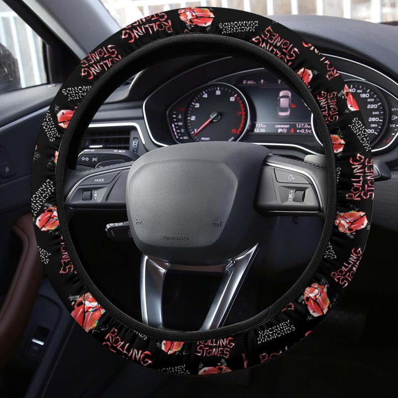 The Rolling Stones Steering Wheel Cover TANTN3506 2 The Rolling Stones Premium Steering Wheel Cover IFDDSWC0001 Idea Fanatic