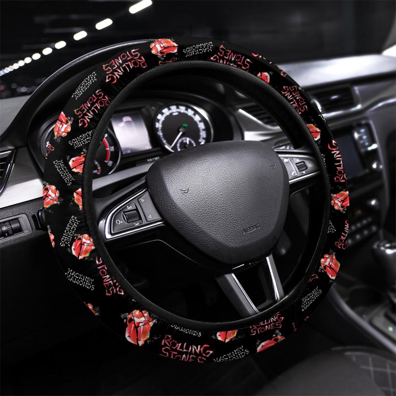 The Rolling Stones Steering Wheel Cover TANTN3506 3 The Rolling Stones Premium Steering Wheel Cover IFDDSWC0001 Idea Fanatic