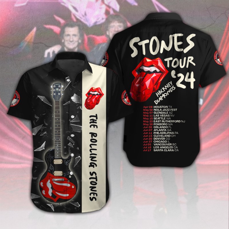 The Rolling stones Short Sleeves HUNGVV2754 The Rolling Stones Short Sleeve Button Shirt IFDDBTS0009 Idea Fanatic