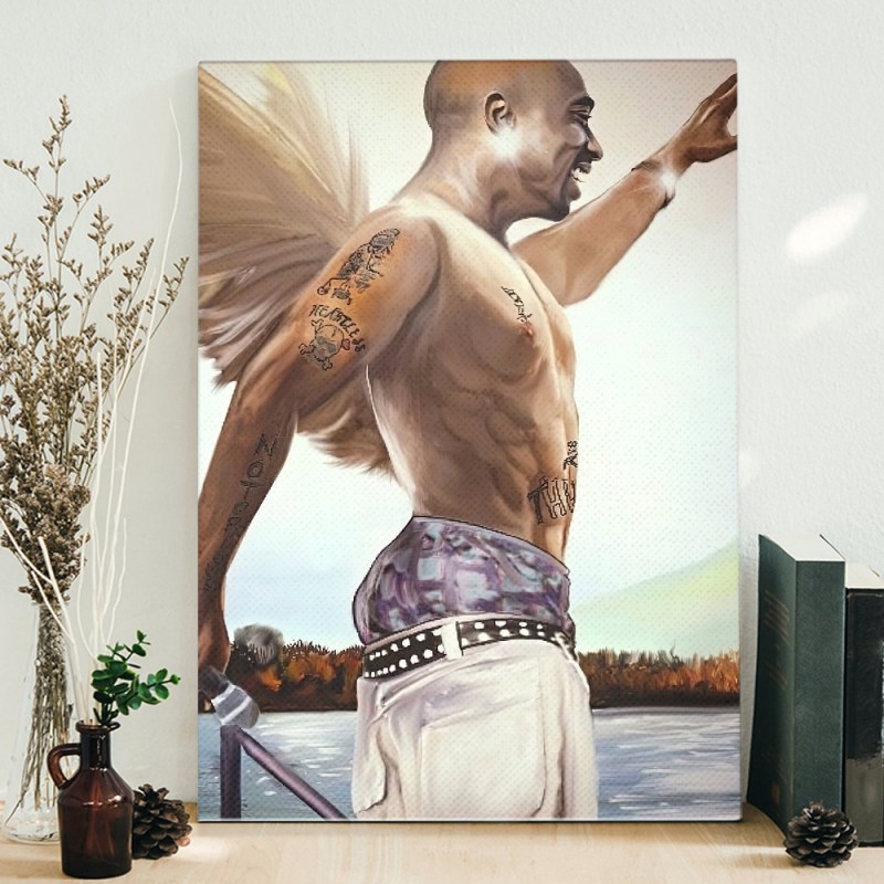 Tupac Shakur Tupac Angel Hip Hop 90s Poster Canvas Tupac Shakur -Tupac Angel Hip Hop 90s Poster Canvas IDFCWA0005 Idea Fanatic