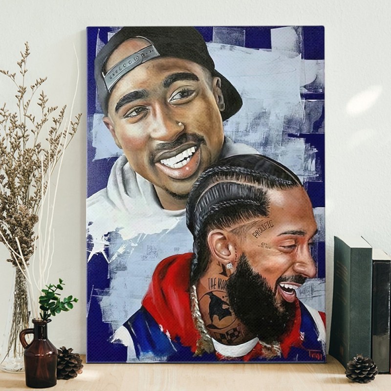 Tupac and Nipsey Hussle Wallpaper Poster Canvas Tupac and Nipsey Hussle Wallpaper Poster Canvas IDFCWA0012 Idea Fanatic