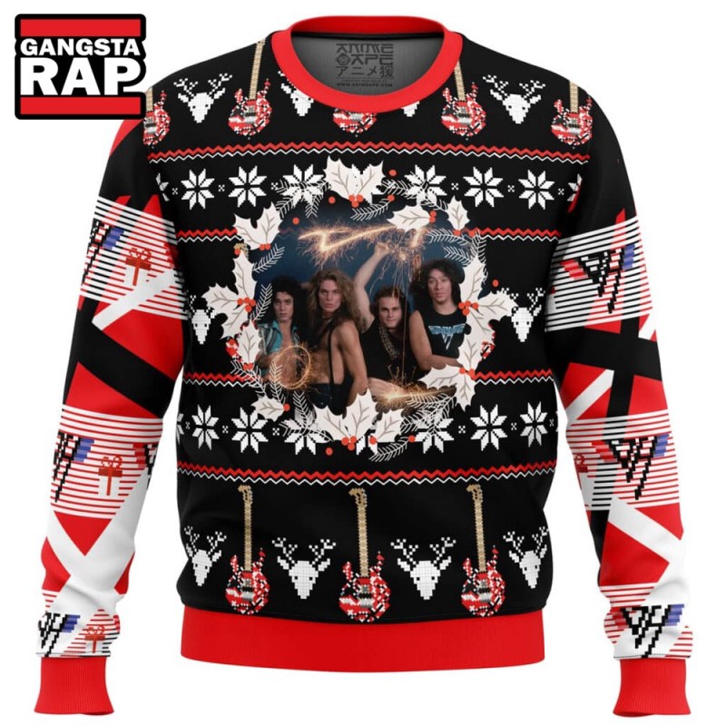 Van Halen Band Fans Gift Ugly Christmas Sweater Van Halen Band Fans Gift Ugly Christmas Sweater IFDDUSW0081 Idea Fanatic