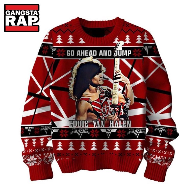 Van Halen Go Ahead And Jump Ugly Christmas Sweater Fans Lover Van Halen Go Ahead And Jump Ugly Christmas Sweater Fans Lover IFDDUSW0066 Idea Fanatic