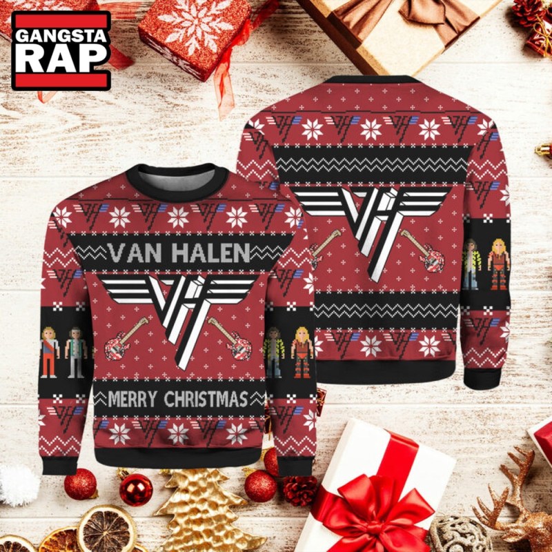 Van Halen Music Fans Lover Ugly Christmas Sweater Van Halen Music Fans Lover Ugly Christmas Sweater IFDDUSW0062 Idea Fanatic