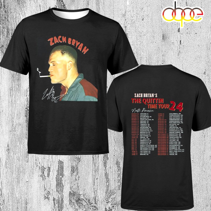 Vintage Zach Bryan The Quittin Time Tour 2024 Unisex T Shirt 1 Zach Bryan The Quittin Time Tour 2024 T-Shirt IDF178511 Idea Fanatic