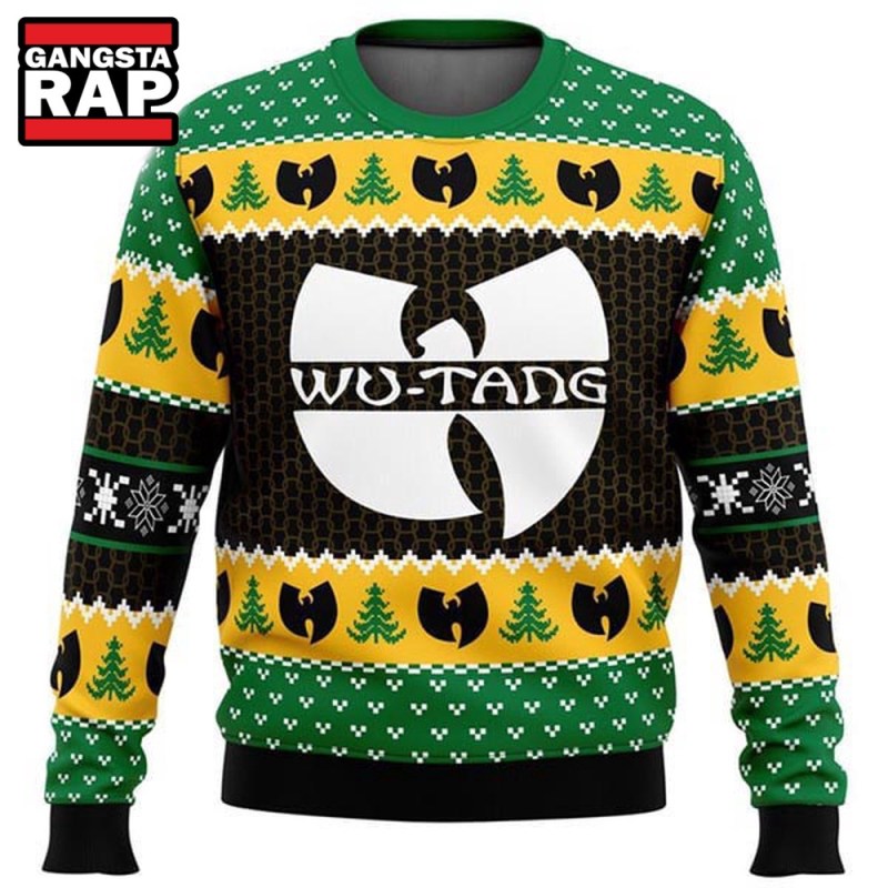 Wu Tang Clan Logo And Christmas Tree Ugly Christmas Sweater Wu Tang Clan Logo And Christmas Tree Ugly Christmas Sweater IFDDUSW0110 Idea Fanatic