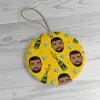 Yellow Funny Drake Champagne Christmas Hard Ceramic Ornament Yellow Funny Drake Champagne Hip Hop Dance Ornament IDF90509 Idea Fanatic