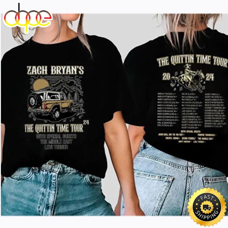 Zach Bryan The Quittin Time Tour 2024 Back And Front Comfort. lcbuvt Zach Bryan The Quittin Time Tour 2024 Shirt IDF1567990 Idea Fanatic