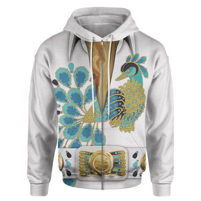 a52a6447f21f83a78913246357e0ad51 Alohazing 3D Singer Elvis Presley Peacock Jumpsuit Custom Hoodie IDF78523 Idea Fanatic