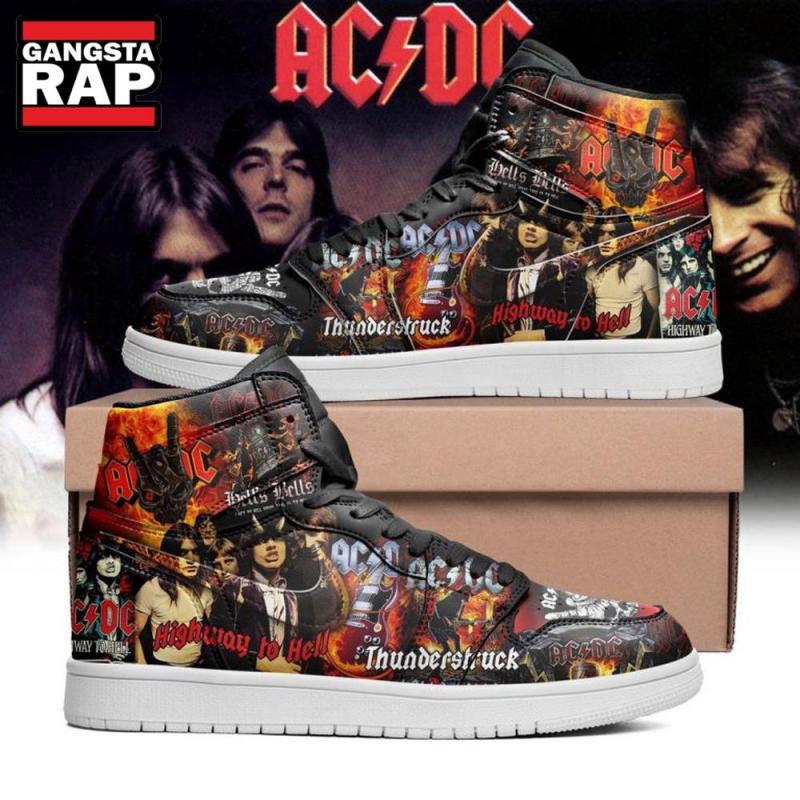 acdc highway to hell thunderstruck air jordan 1 hightop shoes1781 AC/DC Highway To Hell Thunderstruck Air Jordan 1 Hightop Shoes IFDDAJ10012 Idea Fanatic