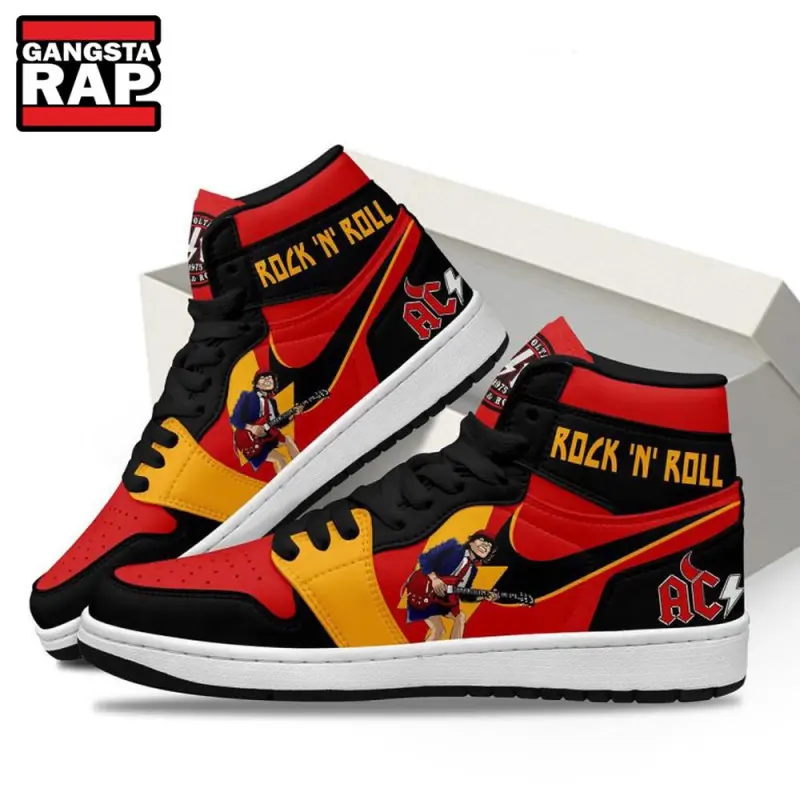 acdc let there be rock air jordan 1 hightop shoes3978 AC/DC Let There Be Rock Air Jordan 1 Hightop Shoes IFDDAJ10013 Idea Fanatic