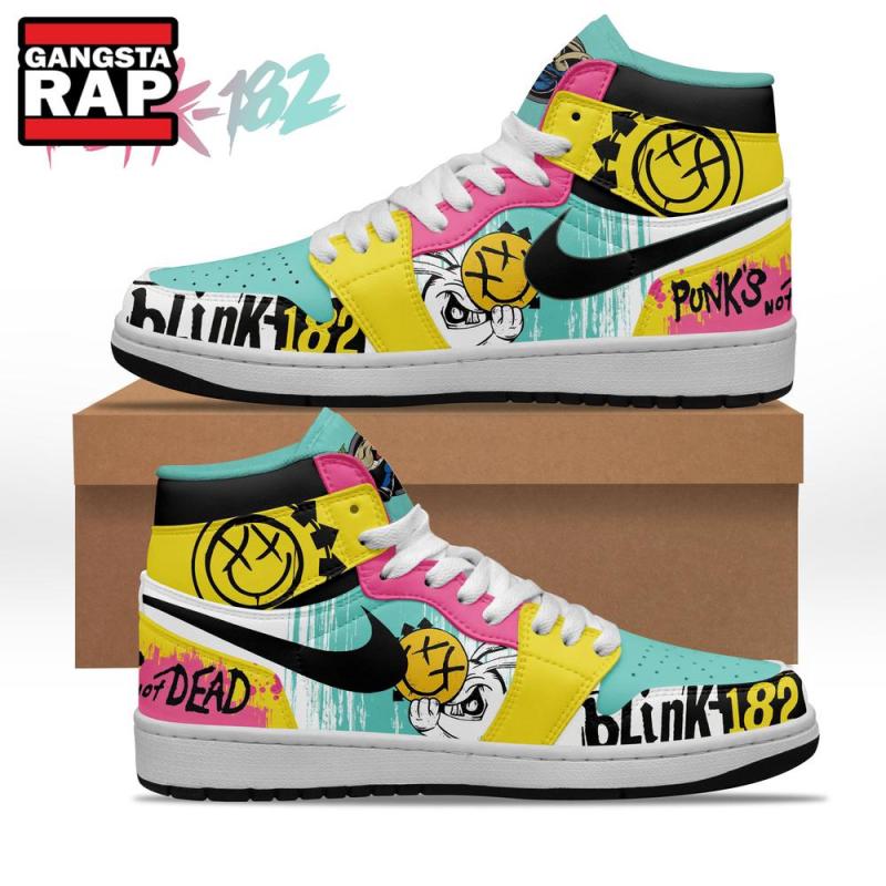 blink 182 music air jordan 1 hightop shoes9760 Blink -182 Music Air Jordan 1 Hightop Shoes IFDDAJ10022 Idea Fanatic