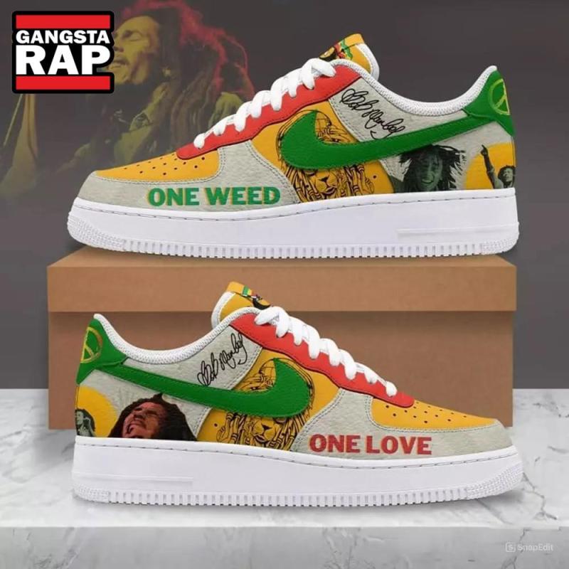 bob marley one love air force 1 shoes sneaker5700 Bob Marley One Love Air Force 1 Sneakers IFDDAF10067 Idea Fanatic