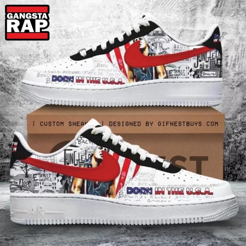 bruce springsteen and the e street band born in the usa air force 1 shoes sneaker8016 Bruce Springsteen The E Street Band Air Force 1 Sneakers IFDDAF10069 Idea Fanatic