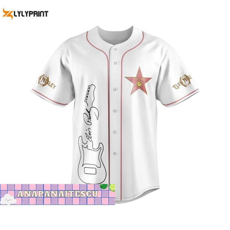 elvis presley baseball jersey shirt king of rock and roll jersey 1 Elvis Presley Baseball Jersey Shirt IDF95199 Idea Fanatic