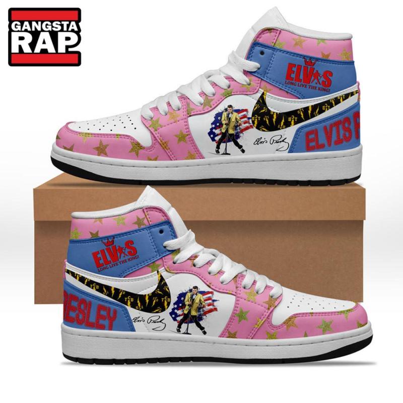 elvis presley music fan gifts air jordan 1 hightop shoes8736 Elvis Presley Music Fan Gifts Air Jordan 1 Hightop Shoes IFDDAJ10122 Idea Fanatic