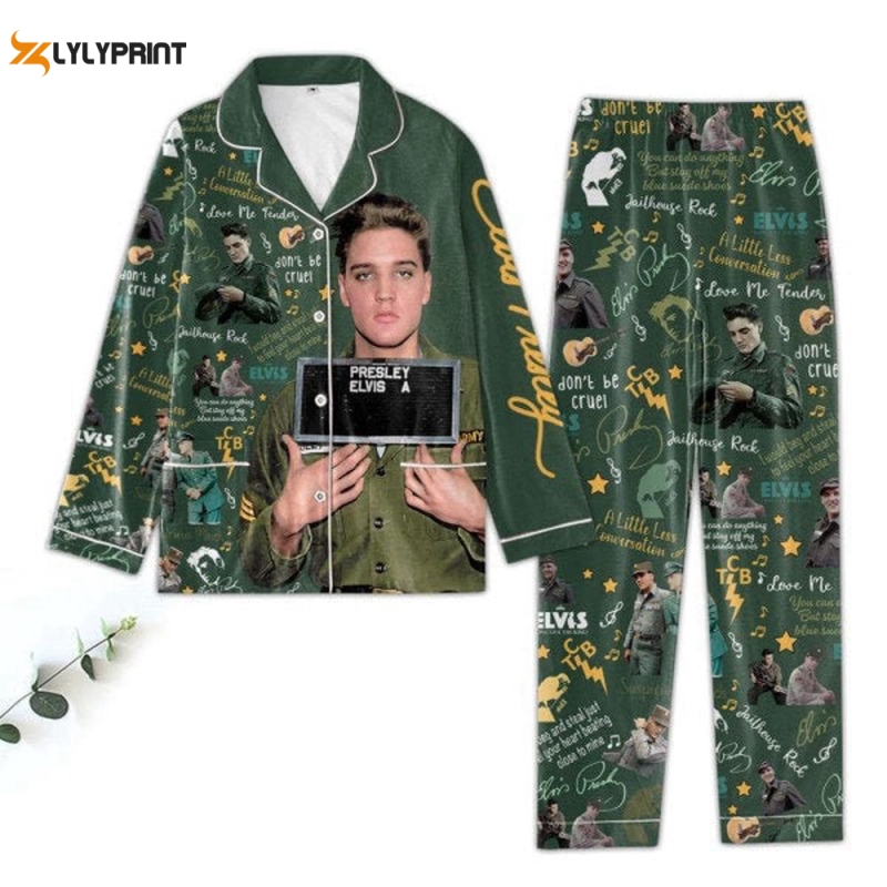 elvis presley pajamas set elvis presley pyjamas the king of rock Elvis Presley Pajamas Set IDF92824 Idea Fanatic