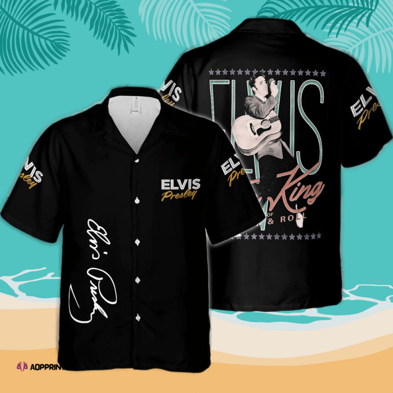 elvis presley the king of rock hawaiian shirt Elvis Presley The King Of Rock Hawaiian Shirt IDF79158 Idea Fanatic