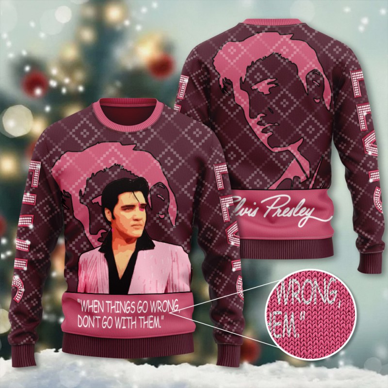 elvis presley Ugly Sweater ANHNV1845 Elvis Presley Premium Ugly Christmas Sweater IFDDUSW0198 Idea Fanatic