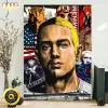 eminem Eminem Background American Flag Art Canvas Painting IDF82798 Idea Fanatic