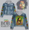 Premium Hooded Denim Jacket Bob Marley Lhc DNM100524L876 Idea Fanatic