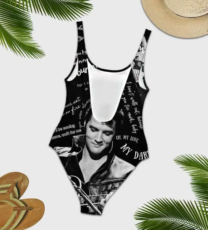 Elvis Presley Combo Women'S One-Piece Swimsuit & Beach Towel Nl Idea Fanatic