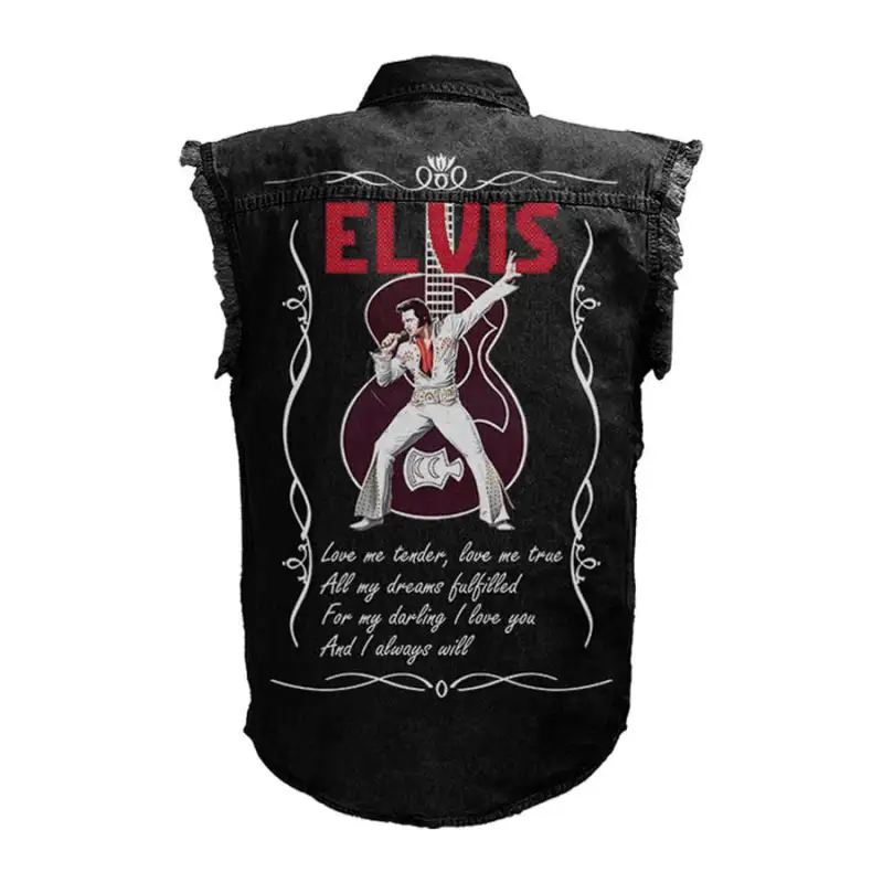 Elvis Presley Sleeveless Denim Shirt Mh Idea Fanatic