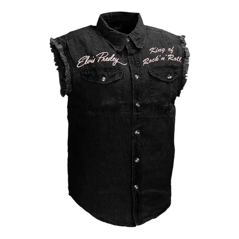 Elvis Presley Sleeveless Denim Shirt Mh Idea Fanatic