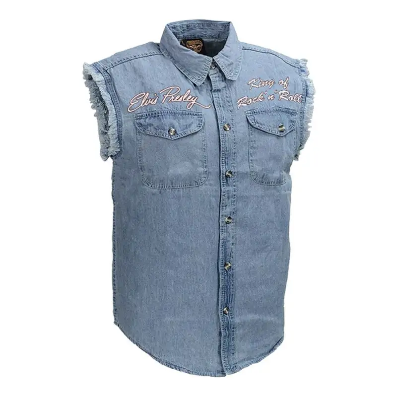 Elvis Presley Sleeveless Denim Shirt Mh Idea Fanatic