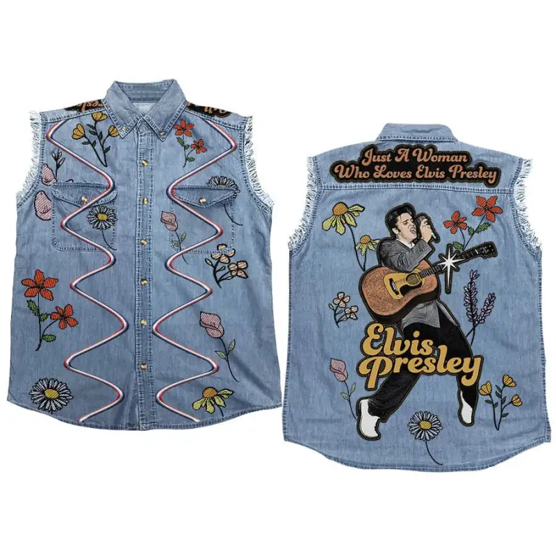 Elvis Presley Denim Vest Mh Idea Fanatic