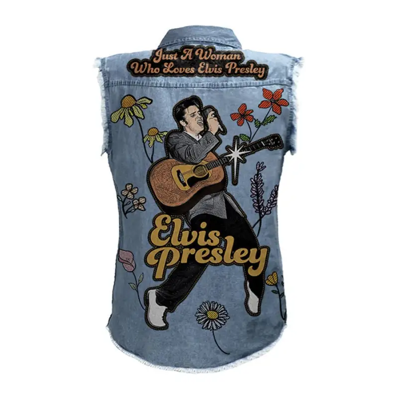 Elvis Presley Denim Vest Mh Idea Fanatic