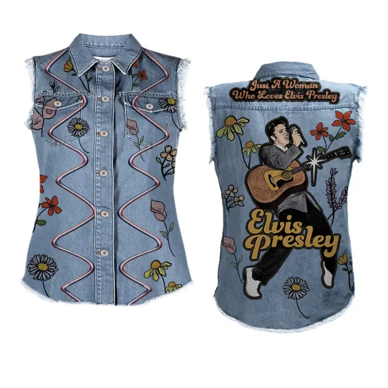 Elvis Presley Denim Vest Mh Idea Fanatic