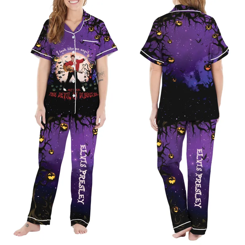 Premium Elvis Presley Halloween Short Sleeve And Pants Set Nl Idea Fanatic