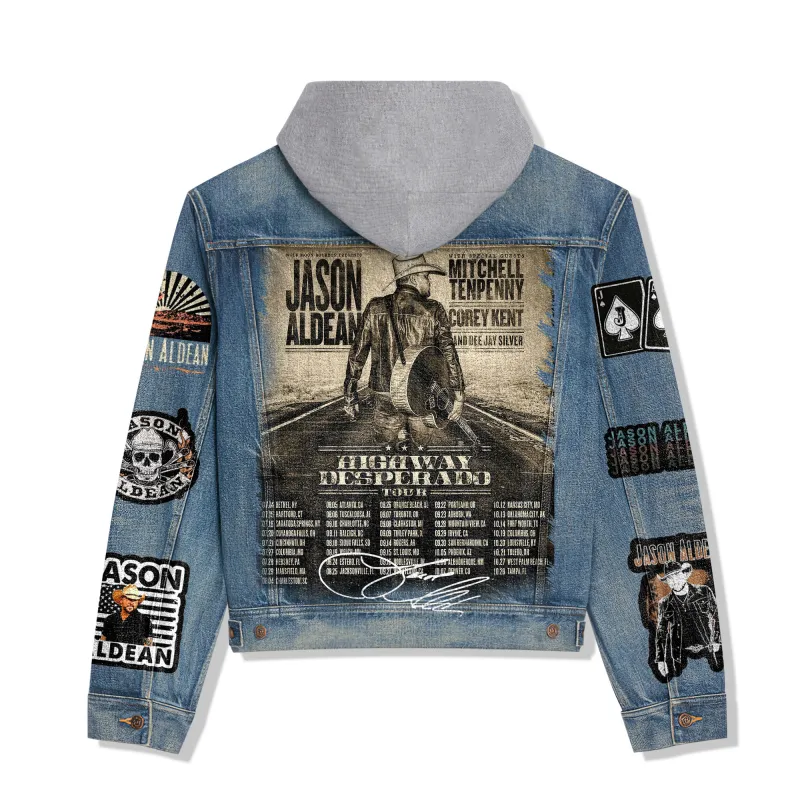 Premium Morgan Wallen Hooded Denim Jacket IDF939007 Idea Fanatic