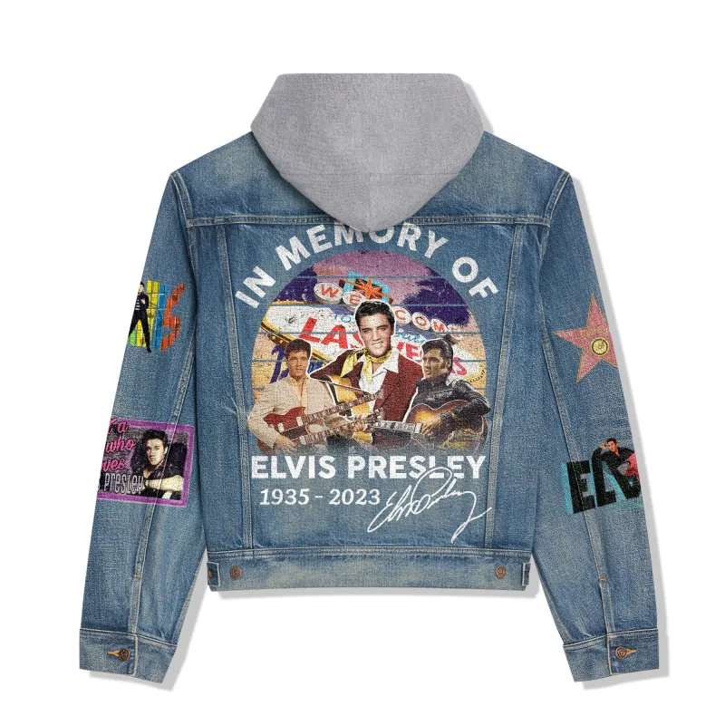 Premium Elvis Presley Hooded Denim Jacket Tt 200901 Idea Fanatic