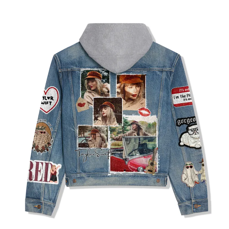 Taylor Swift Hooded Denim Jacket Tt 051001 DNM100524L158 Idea Fanatic