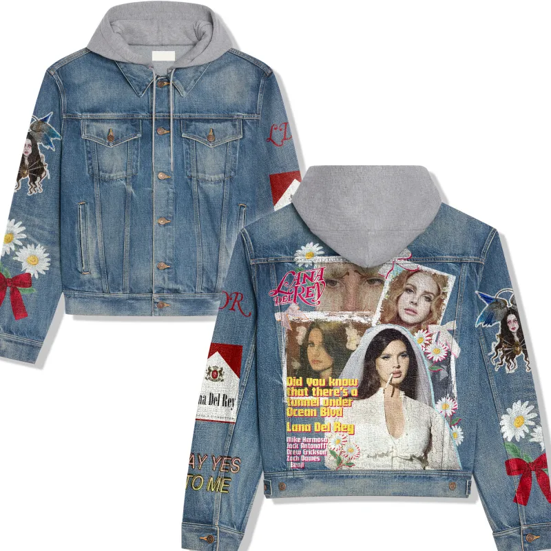 Lana Del Rey Hooded Denim Jacket IDF939238 Idea Fanatic