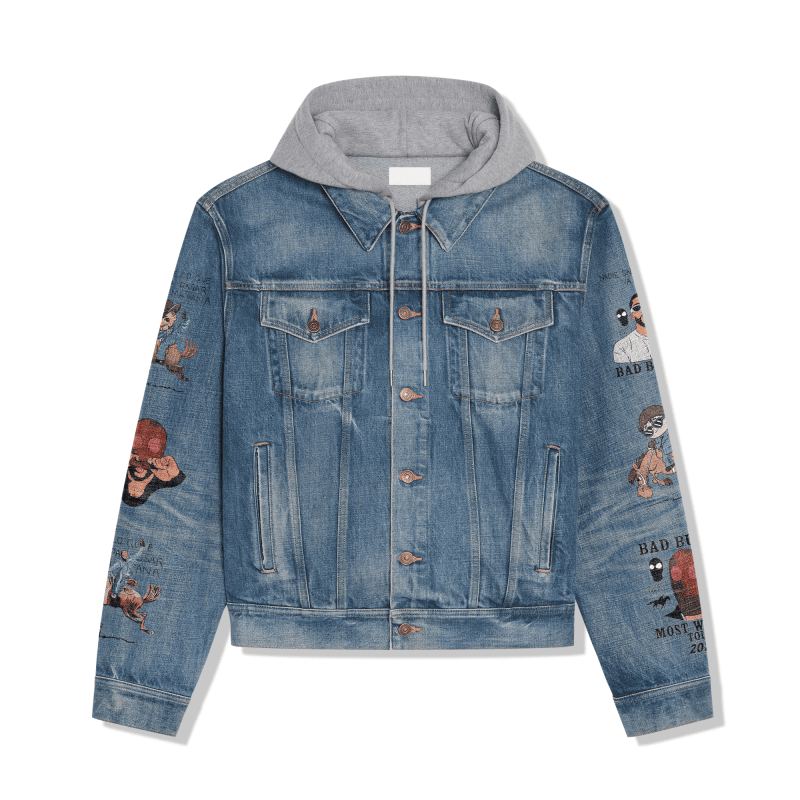 Bad Bunny Hooded Denim Jacket IDF939523 Idea Fanatic