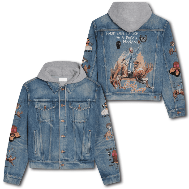 Bad Bunny Hooded Denim Jacket IDF939523 Idea Fanatic