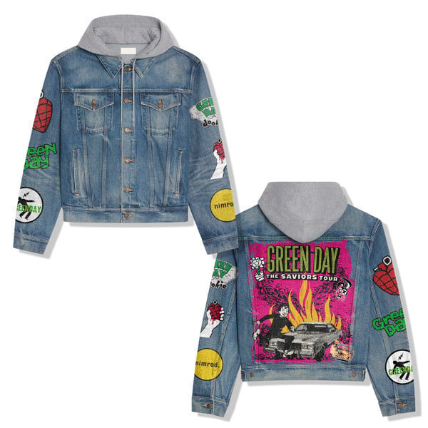 Green Day Hooded Denim Jacket Ha 271101 DNM100524L313 Idea Fanatic