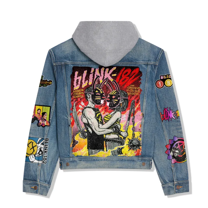 Blink-182 Hooded Denim Jacket Tt 271001 DNM100524L302 Idea Fanatic