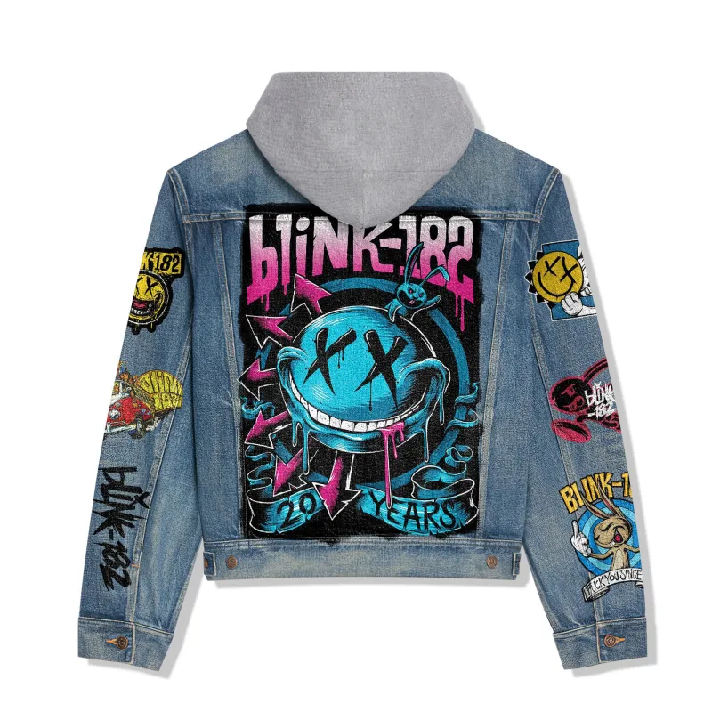 Blink-182 Hooded Denim Jacket Va 021101 DNM100524L588 Idea Fanatic