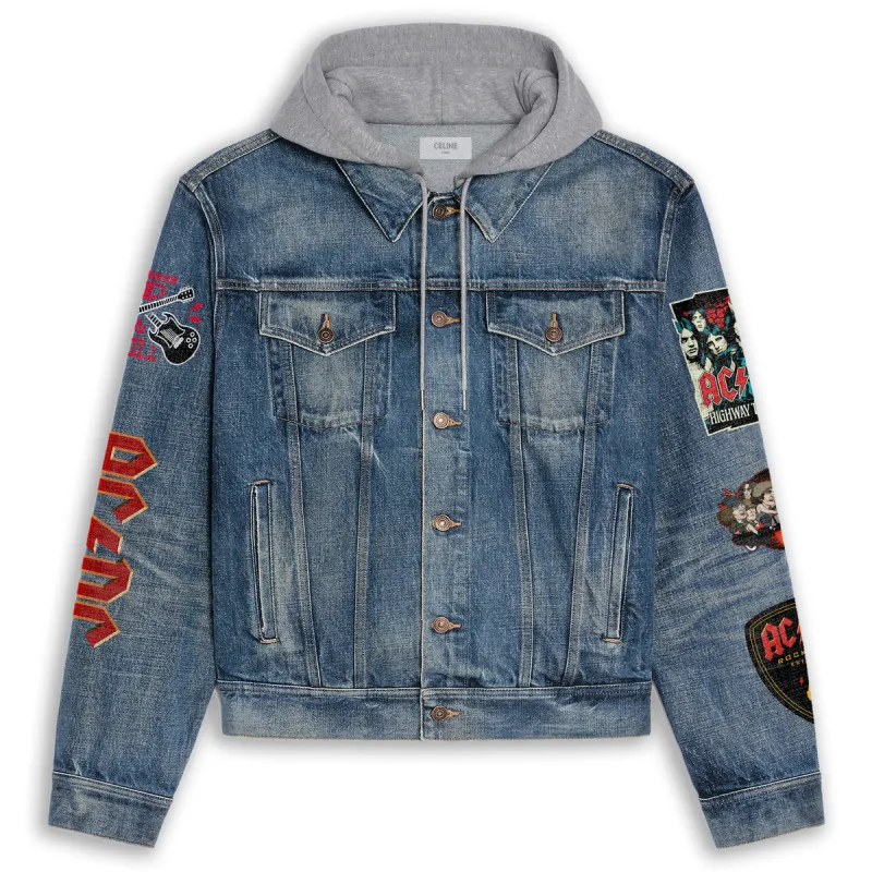 Ac/Dc Hooded Denim Jacket Pa DNM100524L386 Idea Fanatic