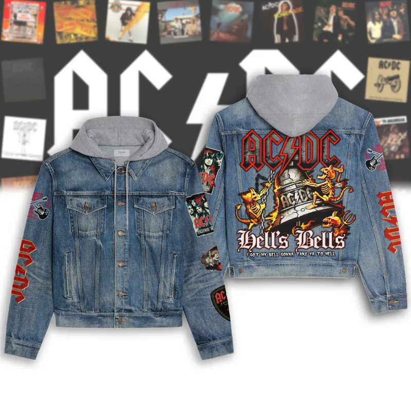 Ac/Dc Hooded Denim Jacket Pa DNM100524L386 Idea Fanatic