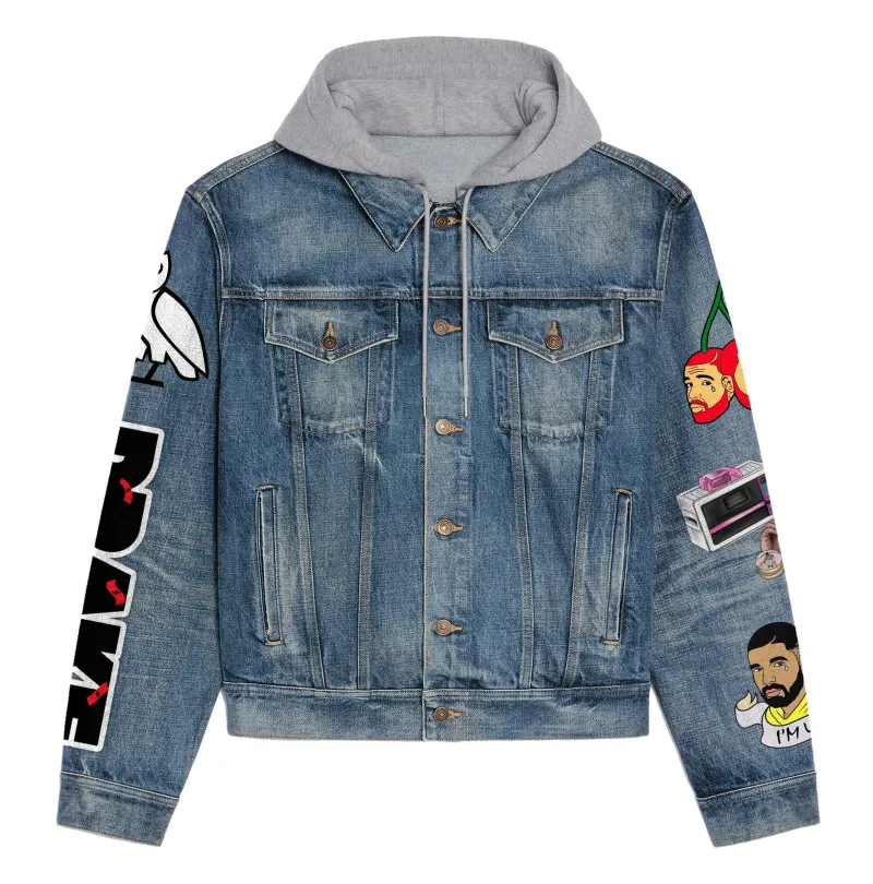 Drake Drawstring Hooded Denim Jacket IDF9401530 Idea Fanatic