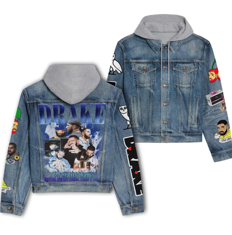 Drake Drawstring Hooded Denim Jacket IDF9401530 Idea Fanatic