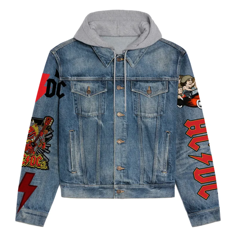 Ac/Dc Hooded Denim Jacket Dt DNM100524L441 Idea Fanatic