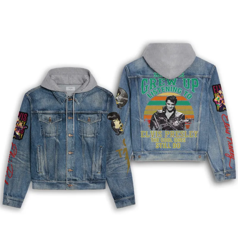 Elvis Presley Hooded Denim Jacket Pa DNM100524L519 Idea Fanatic