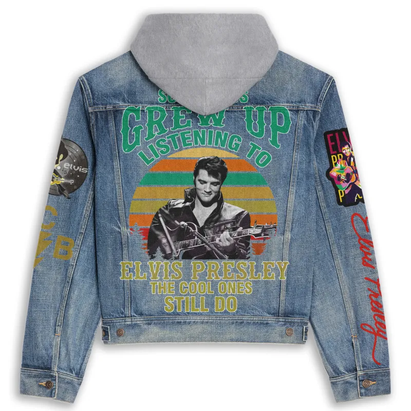 Elvis Presley Hooded Denim Jacket Pa DNM100524L519 Idea Fanatic