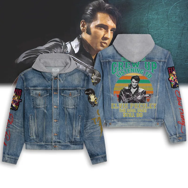 Elvis Presley Hooded Denim Jacket Pa DNM100524L519 Idea Fanatic